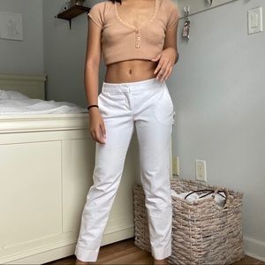 adorable white low waisted dress pants